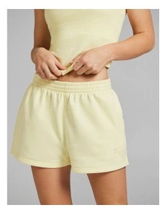 Cosy Fleece Shorts in Yellow