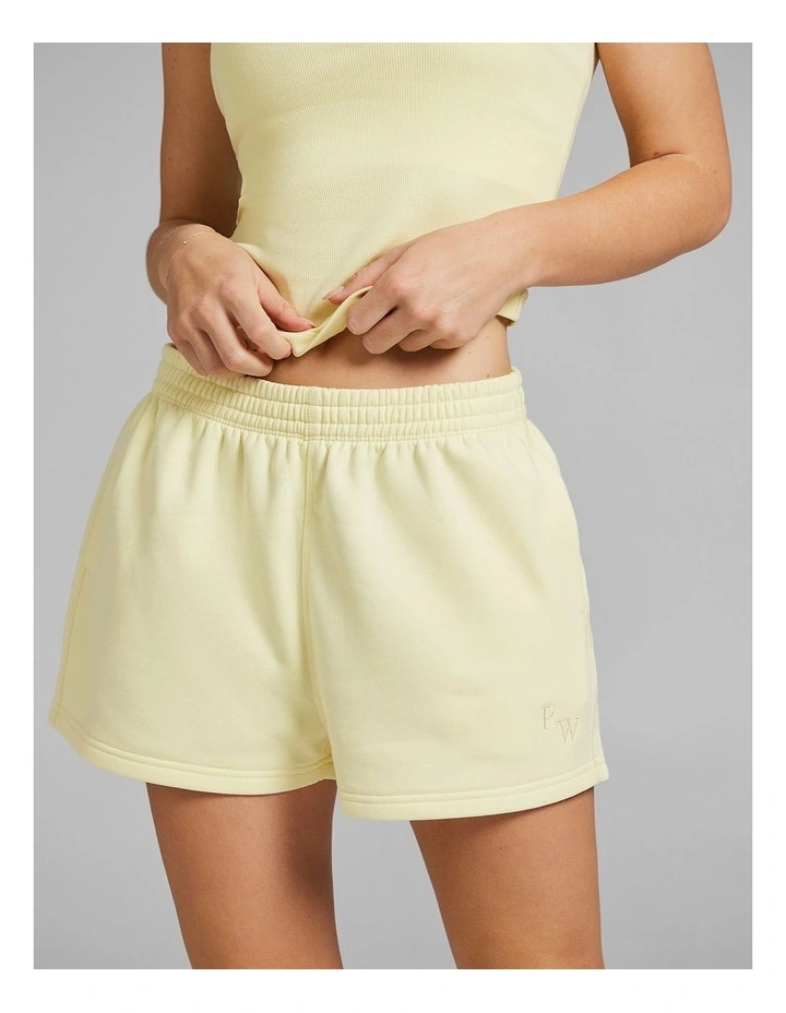 Cosy Fleece Shorts in Yellow image 1