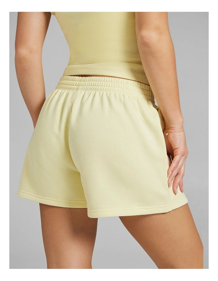 Cosy Fleece Shorts in Yellow image 2