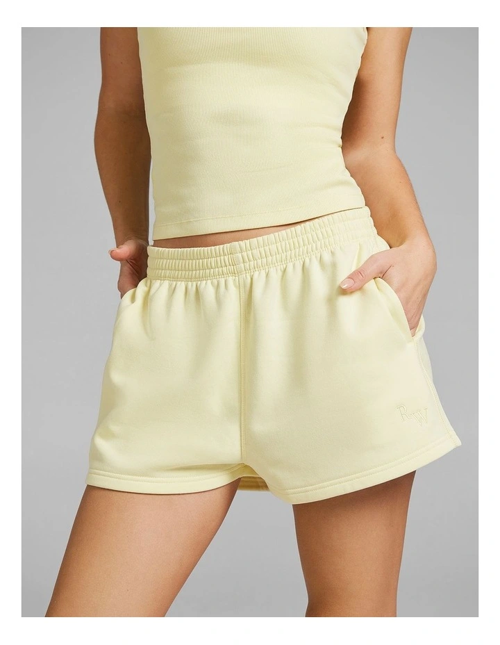 Cosy Fleece Shorts in Yellow image 3