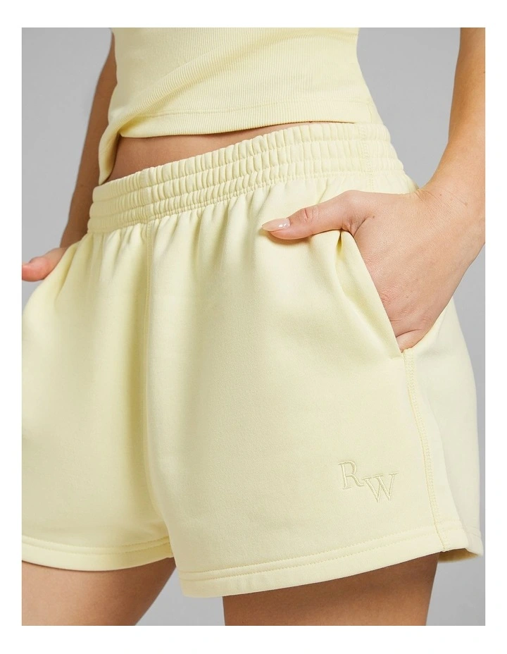 Cosy Fleece Shorts in Yellow image 4