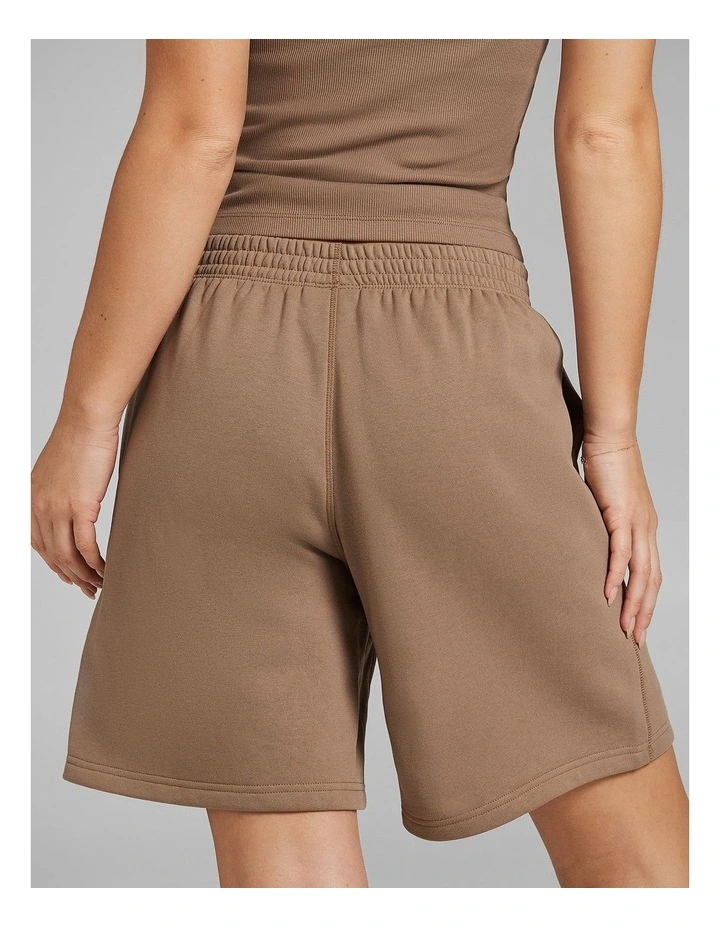 Cosy Fleece Long Shorts in Caramel image 2