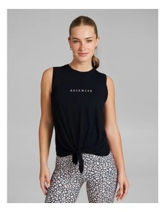 Tie Front Tank in Black