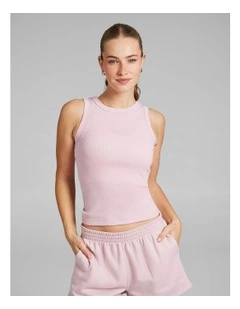 Rib Tank in Ballet Pink