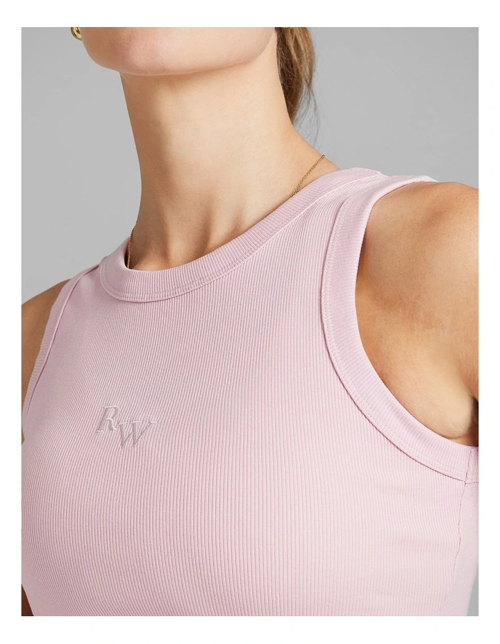 Rib Tank in Ballet Pink image 4