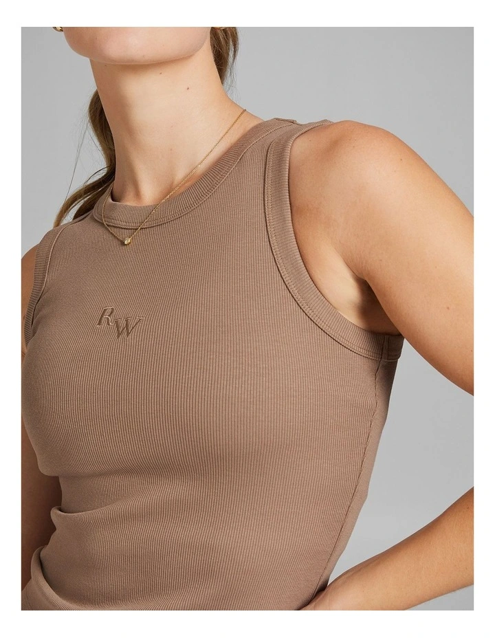 Rib Tank in Caramel image 4