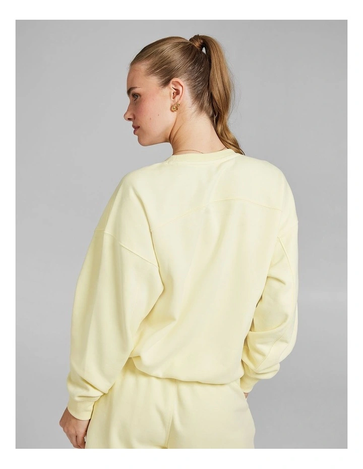 Cosy Fleece Crew Sweater in Sunflower image 2
