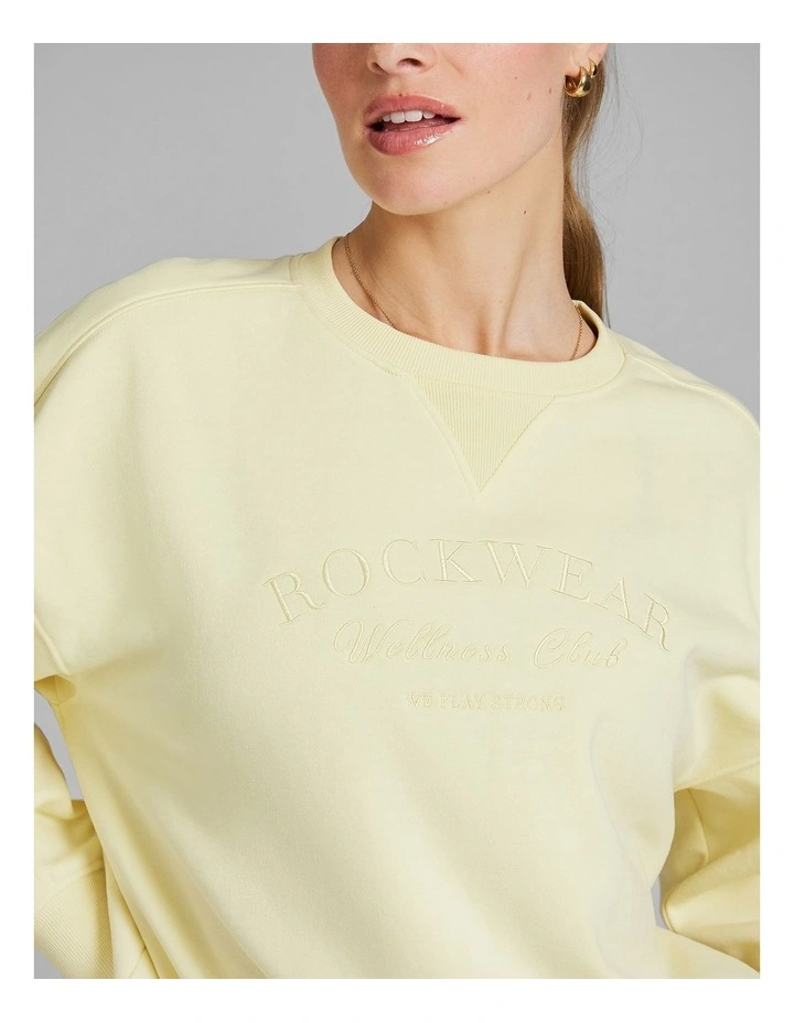Cosy Fleece Crew Sweater in Sunflower image 4