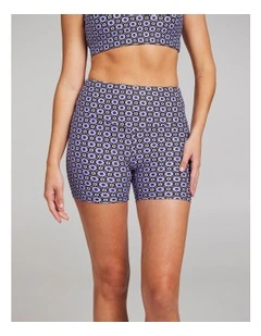 Base One Mid Thigh Bike Shorts in Viva Geo