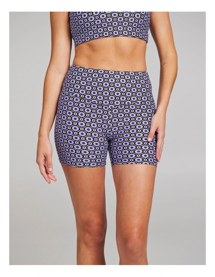 Base One Mid Thigh Bike Shorts in Viva Geo image 1