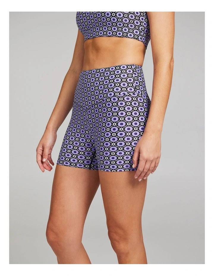 Base One Mid Thigh Bike Shorts in Viva Geo image 3