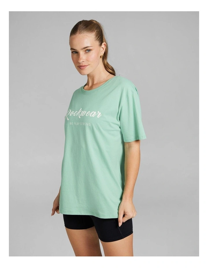 Logo Boyfriend Tee in Lime Zest image 3