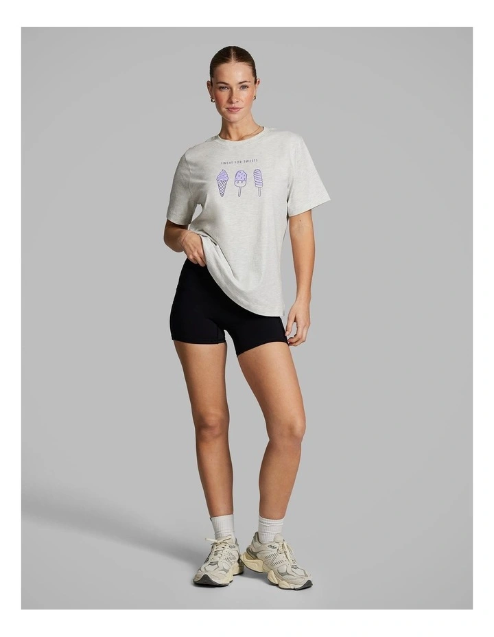 Graphic Tee in Light Grey Marle image 5