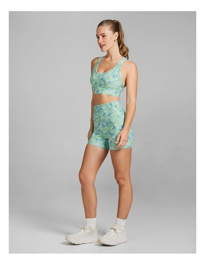 Printed Pocket Mid Thigh Bike Shorts in Green image 5
