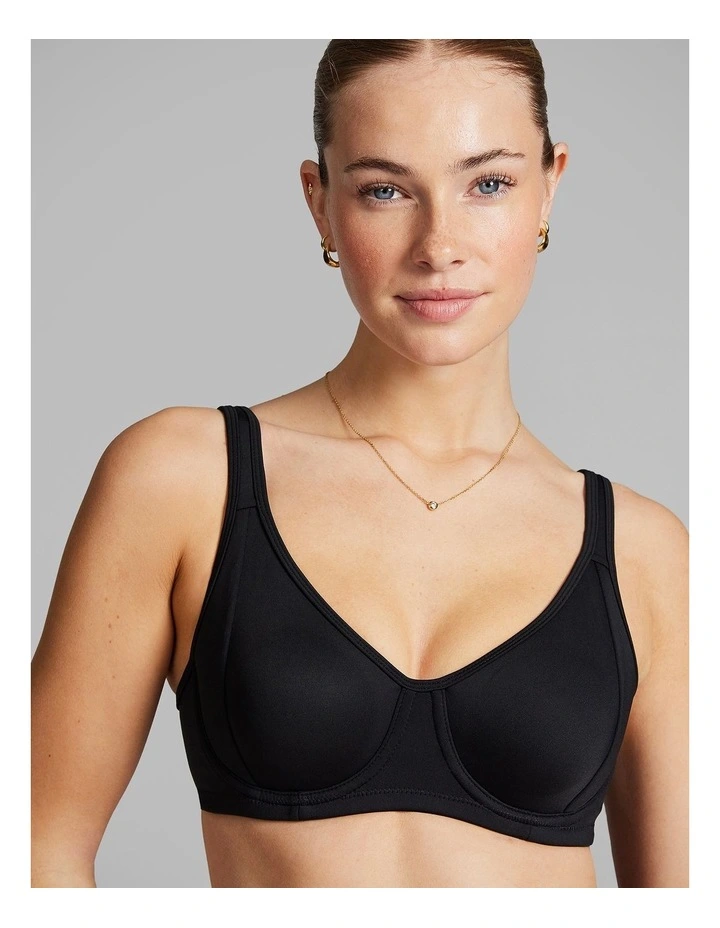 High Impact Underwire Sports Bra in Black image 4