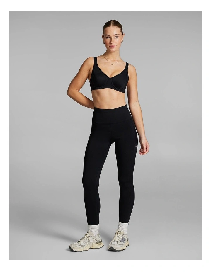 High Impact Underwire Sports Bra in Black image 5