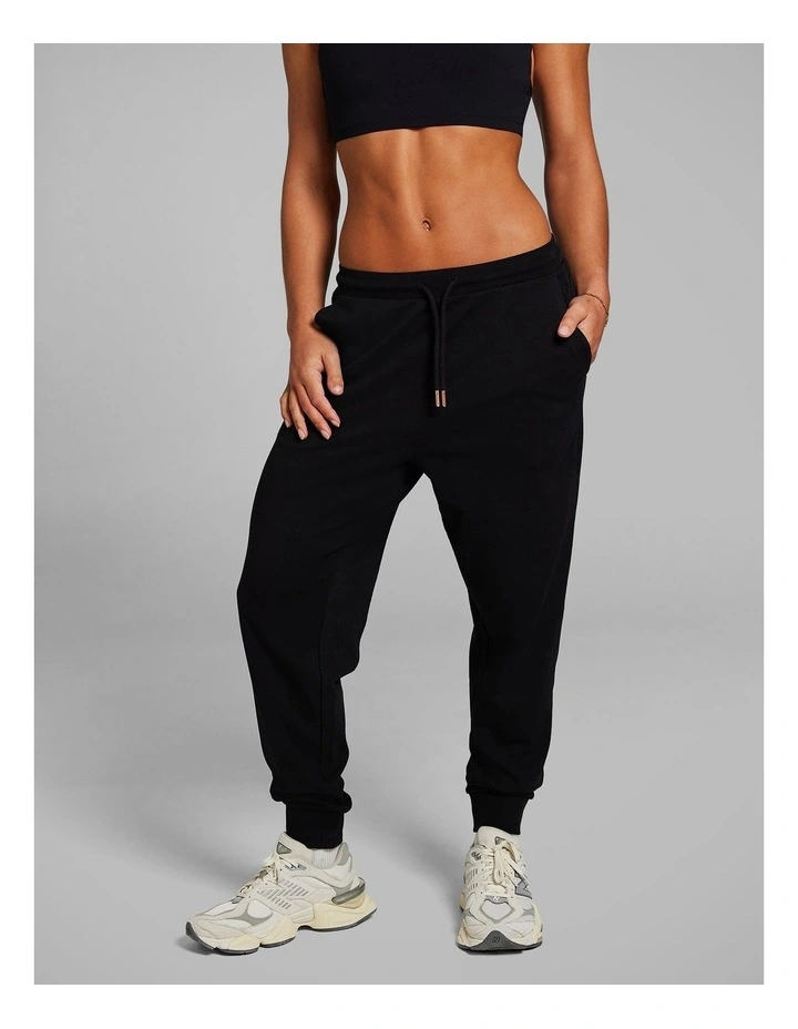 Soft Jersey Joggers in Black image 1