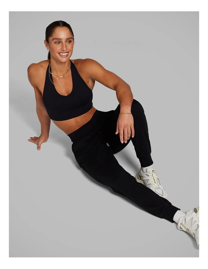 Soft Jersey Joggers in Black image 6