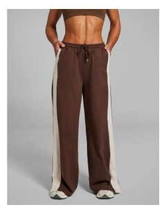 Soft Jersey Blocked Pants in Fawn