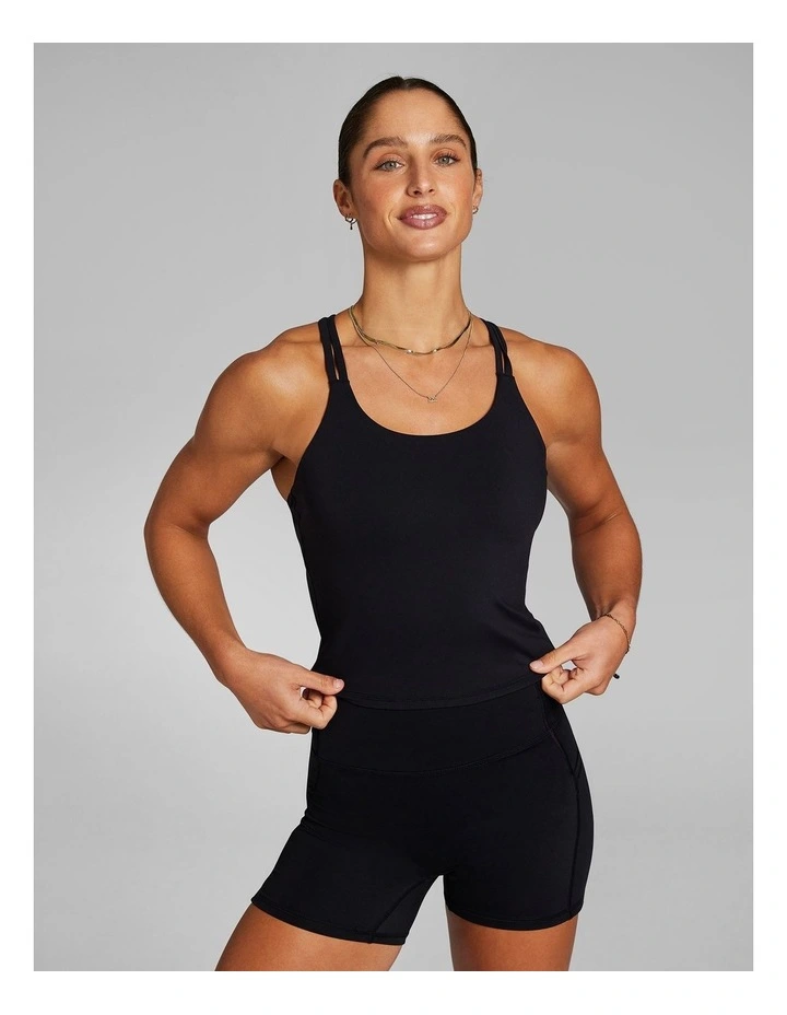Strappy Support Singlet in Black image 1