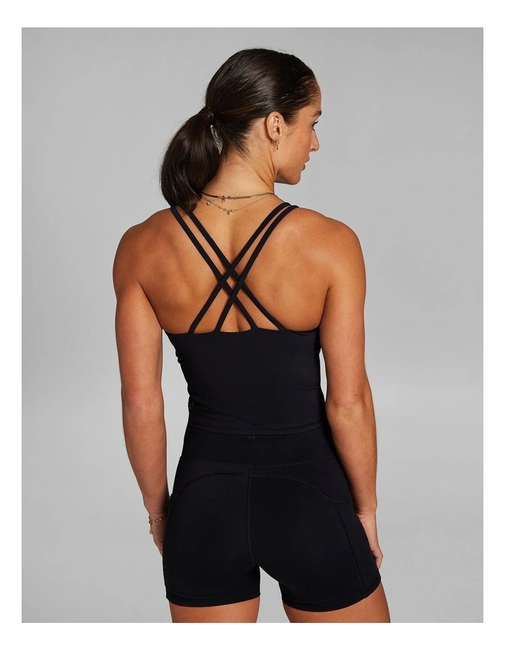Strappy Support Singlet in Black image 2