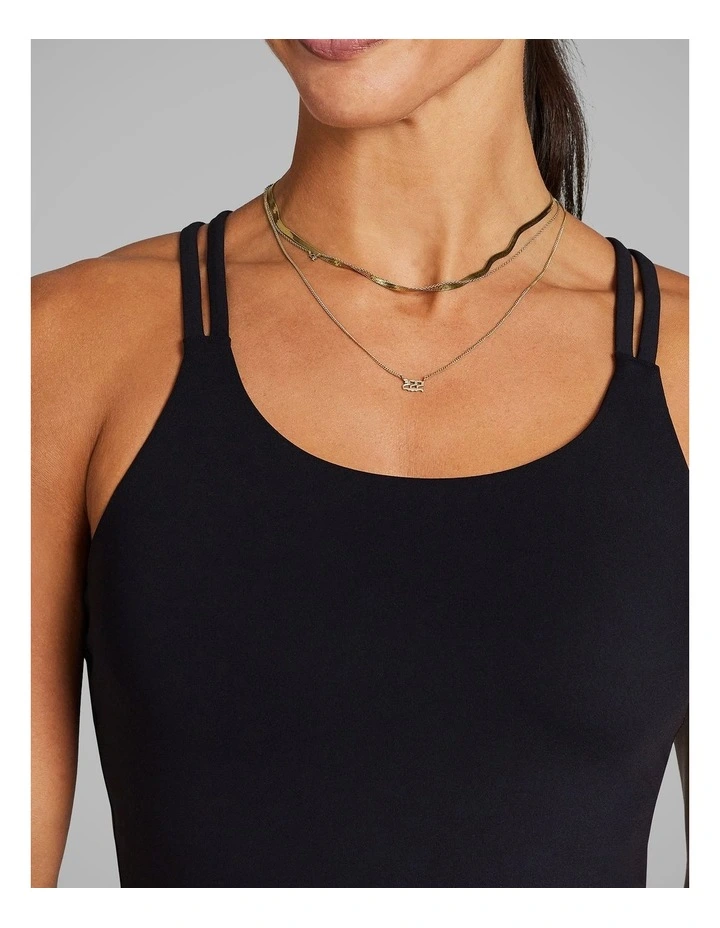 Strappy Support Singlet in Black image 4
