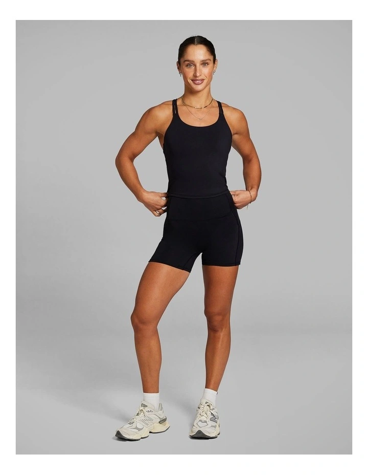 Strappy Support Singlet in Black image 6