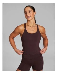 Strappy Support Singlet in Chestnut