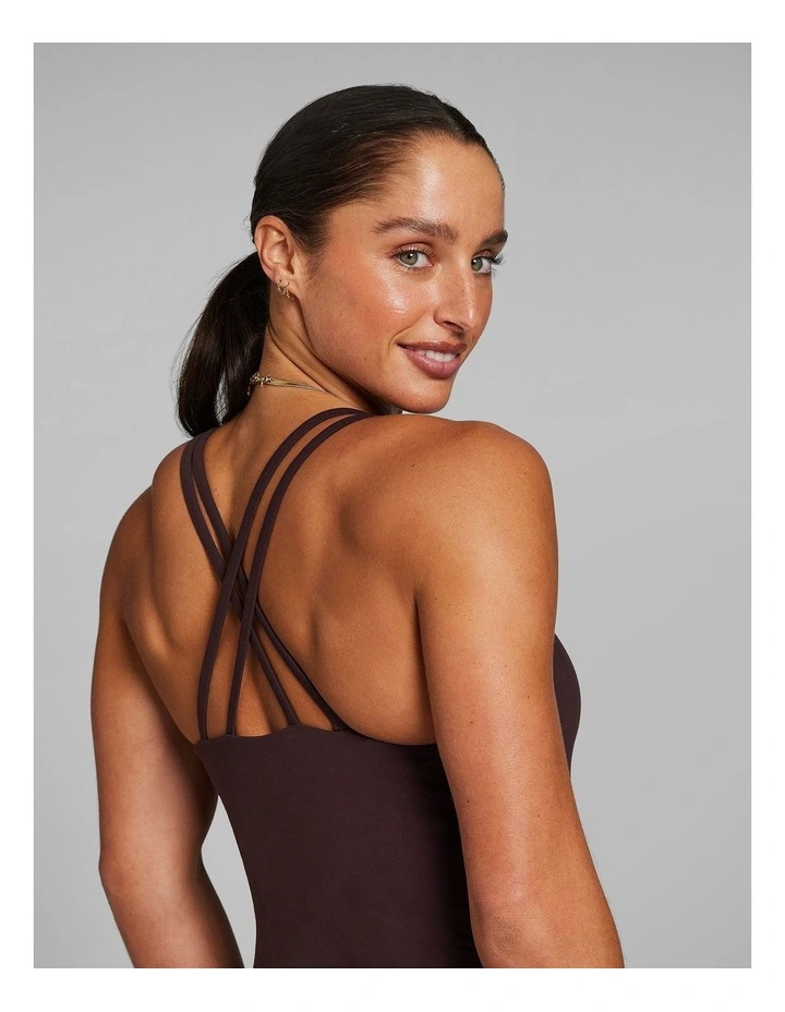 Strappy Support Singlet in Chestnut image 5