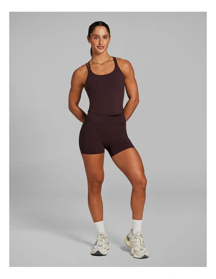 Strappy Support Singlet in Chestnut image 6