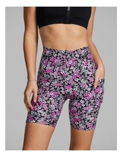 Printed Pocket Quad Tights in Pink Glow Floral