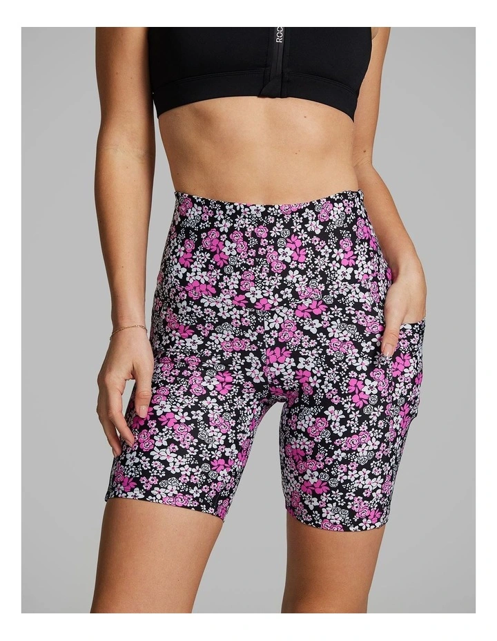 Printed Pocket Quad Tights in Pink Glow Floral image 1