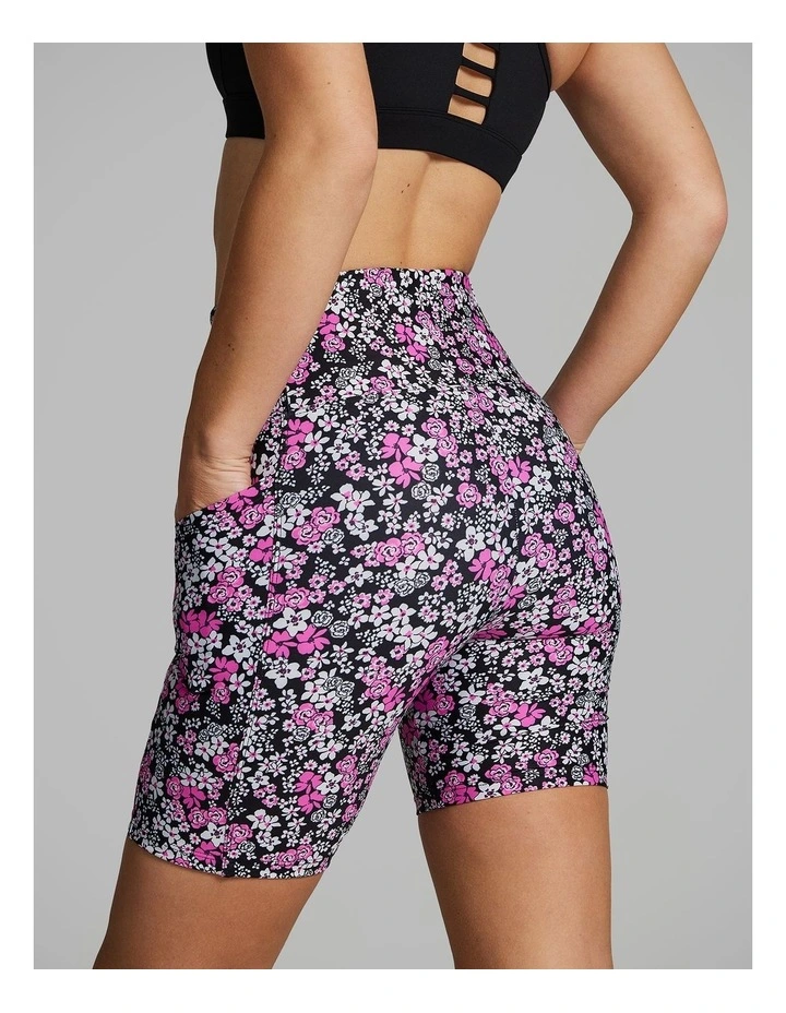 Printed Pocket Quad Tights in Pink Glow Floral image 2