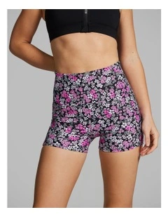 Printed Pocket Longline Booty Shorts in Pink Glow Floral