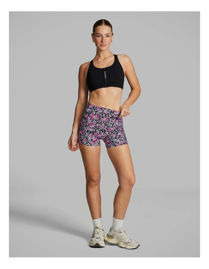 Printed Pocket Longline Booty Shorts in Pink Glow Floral image 5