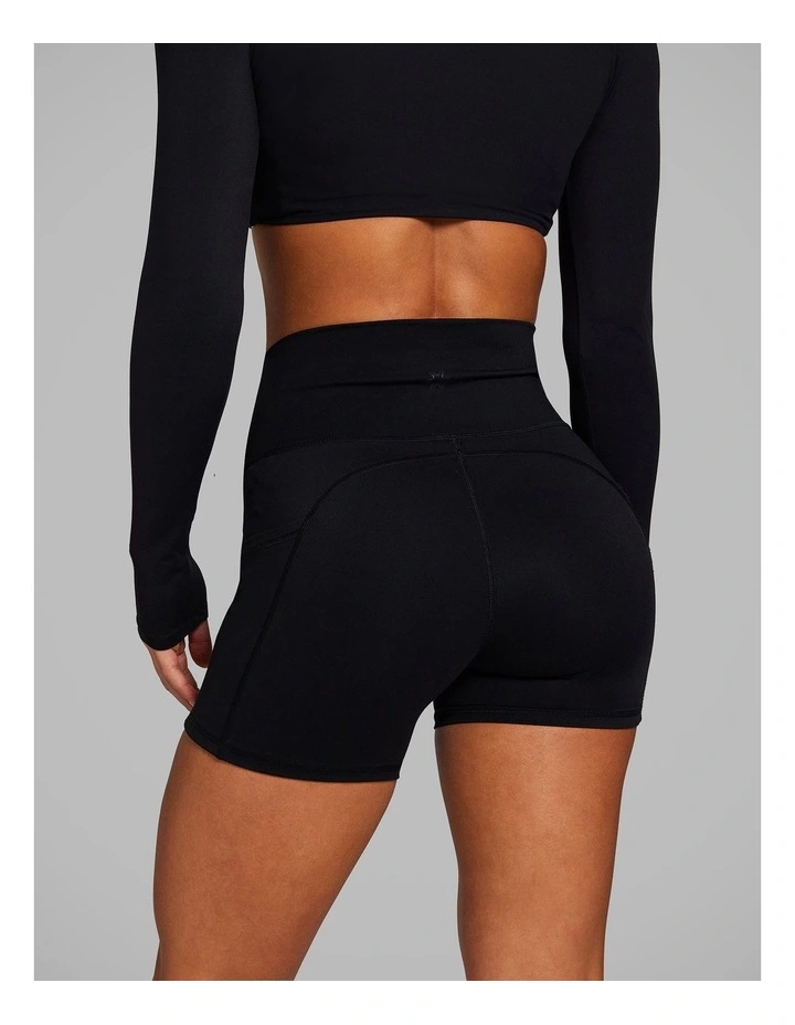 No Front Seam Booty Shorts in Black image 2