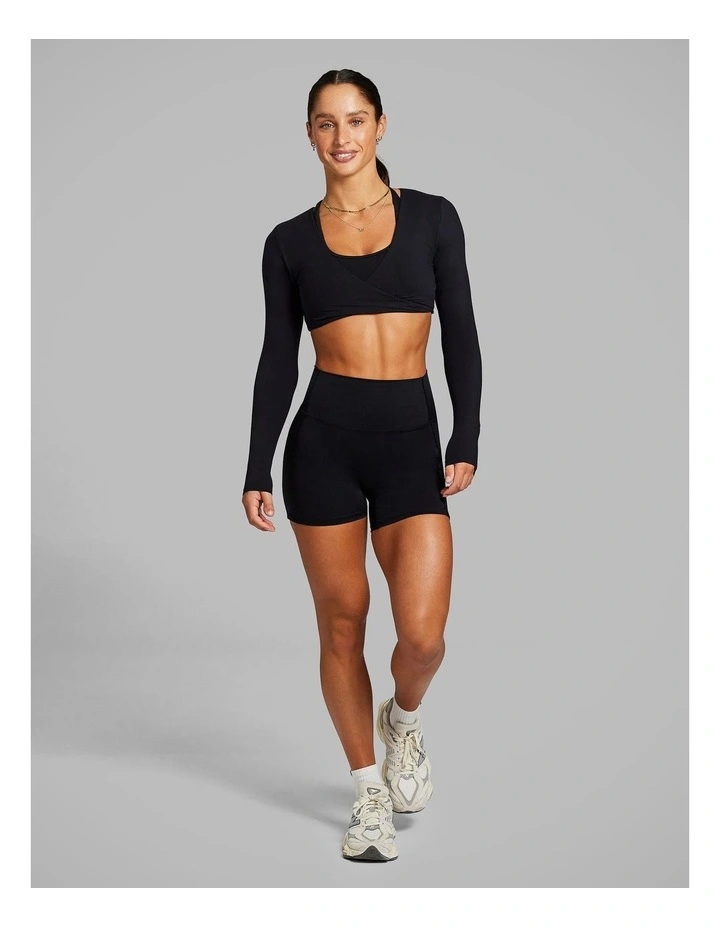 No Front Seam Booty Shorts in Black image 6
