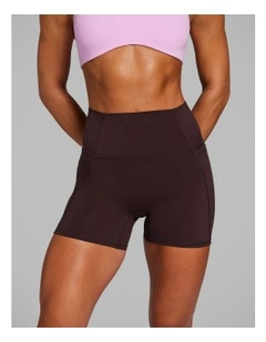 No Front Seam Mid Thigh Bike Shorts in Chestnut
