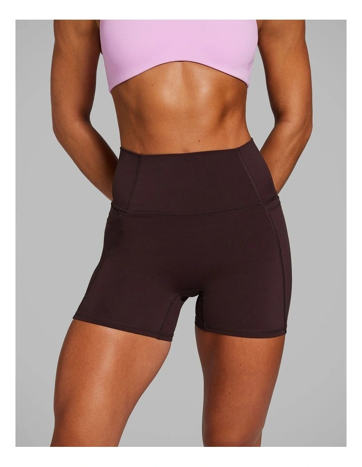 No Front Seam Mid Thigh Bike Shorts in Chestnut image 1