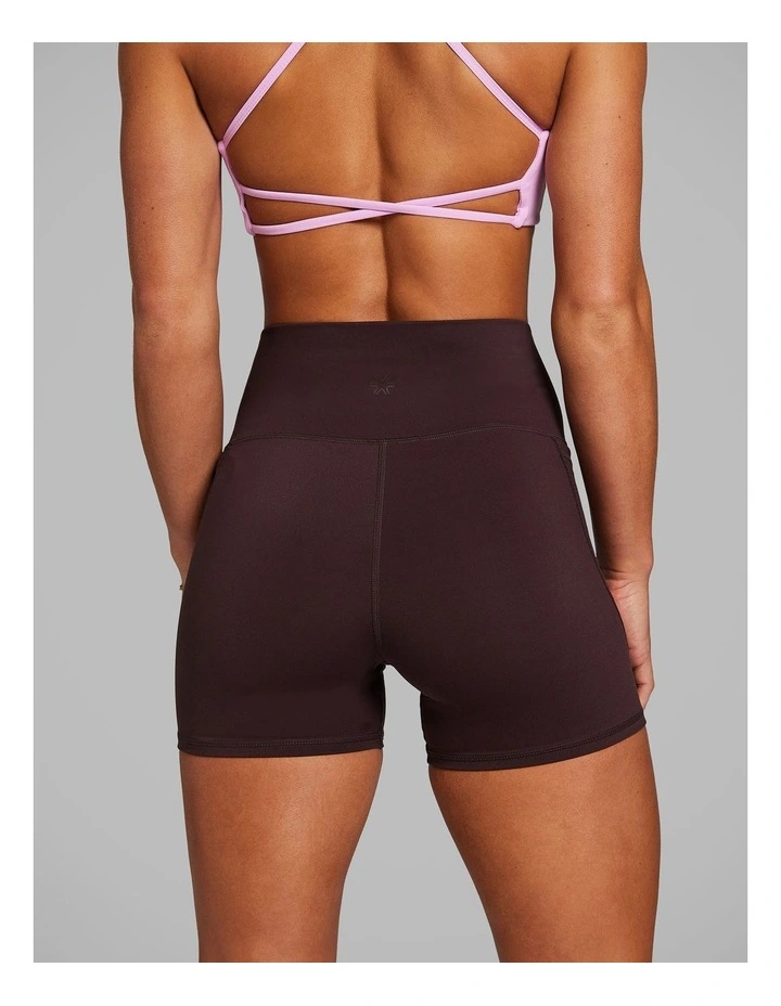 No Front Seam Mid Thigh Bike Shorts in Chestnut image 2