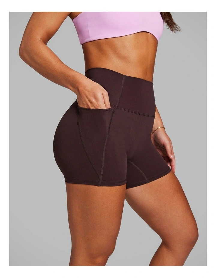 No Front Seam Mid Thigh Bike Shorts in Chestnut image 3
