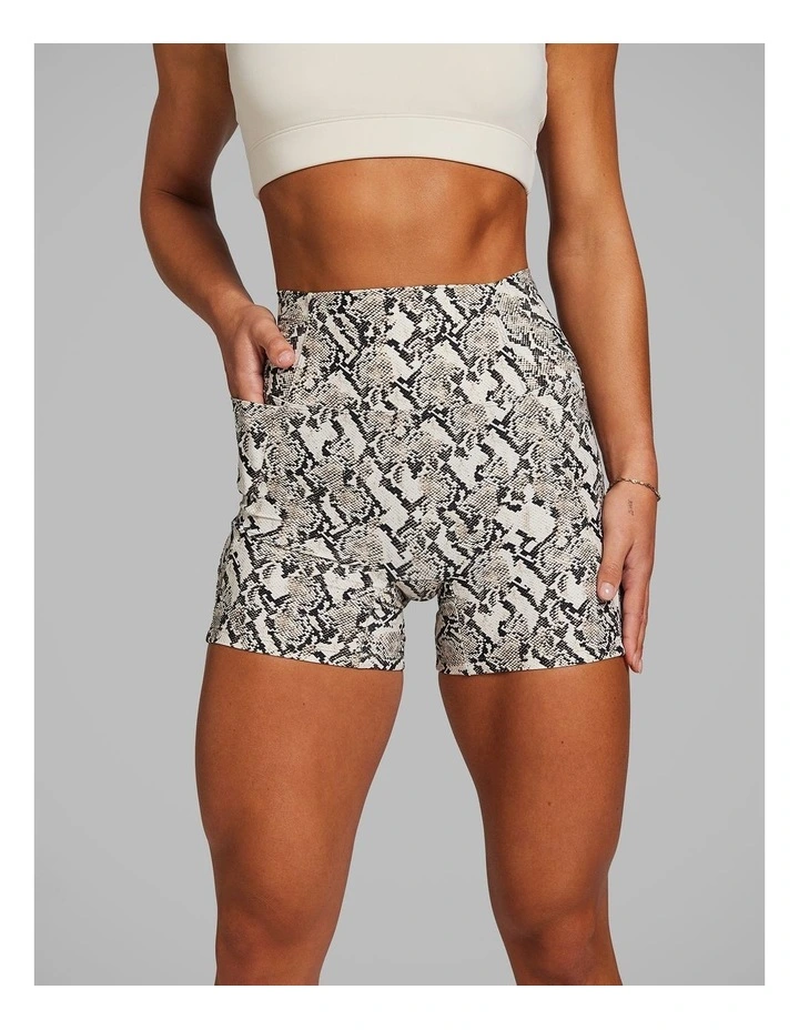 No Front Seam Mid Thigh Bike Shorts in Sand Snake image 1