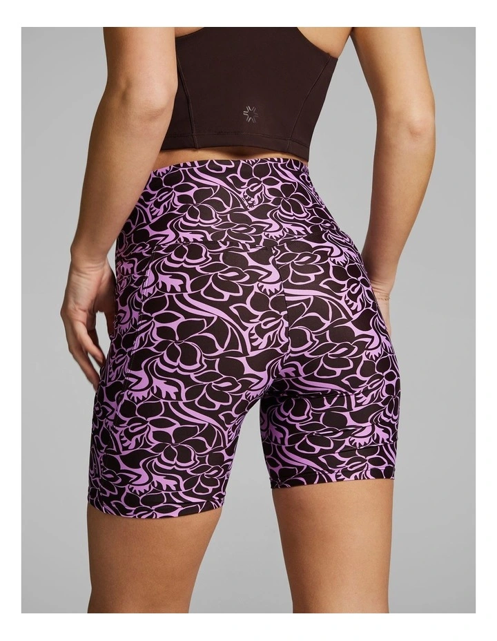 Printed Pocket Quad Bike Shorts in Chestnut Abstract image 2