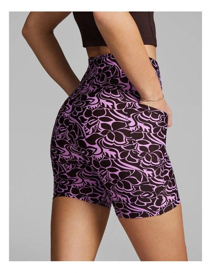 Printed Pocket Quad Bike Shorts in Chestnut Abstract image 4