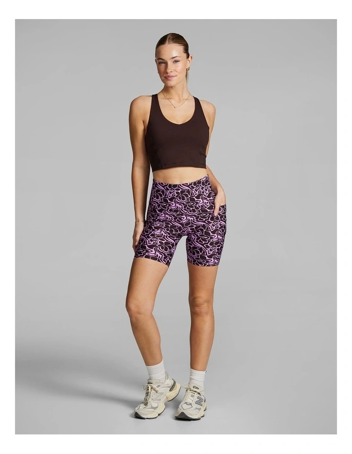 Printed Pocket Quad Bike Shorts in Chestnut Abstract image 5