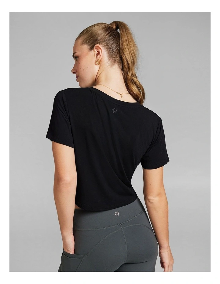Twist Front Tee in Black image 2