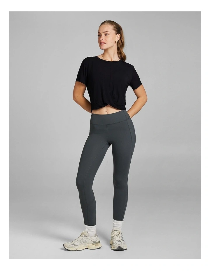 Twist Front Tee in Black image 5