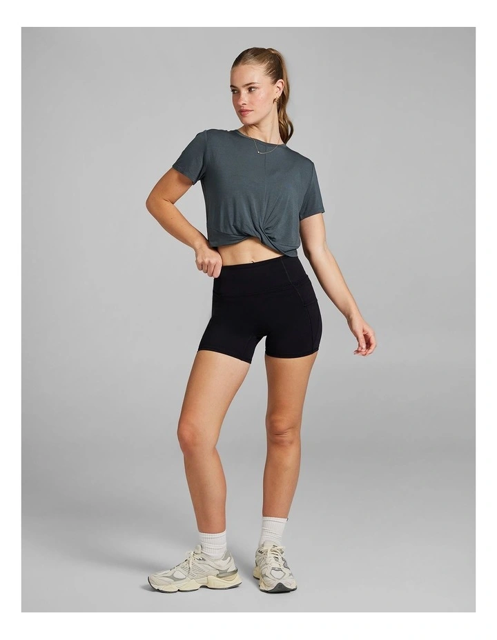 Twist Front Tee in Dark Khaki image 5