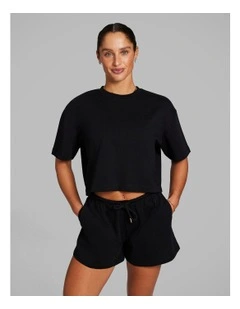 Oversize Hip Length Tee in Black