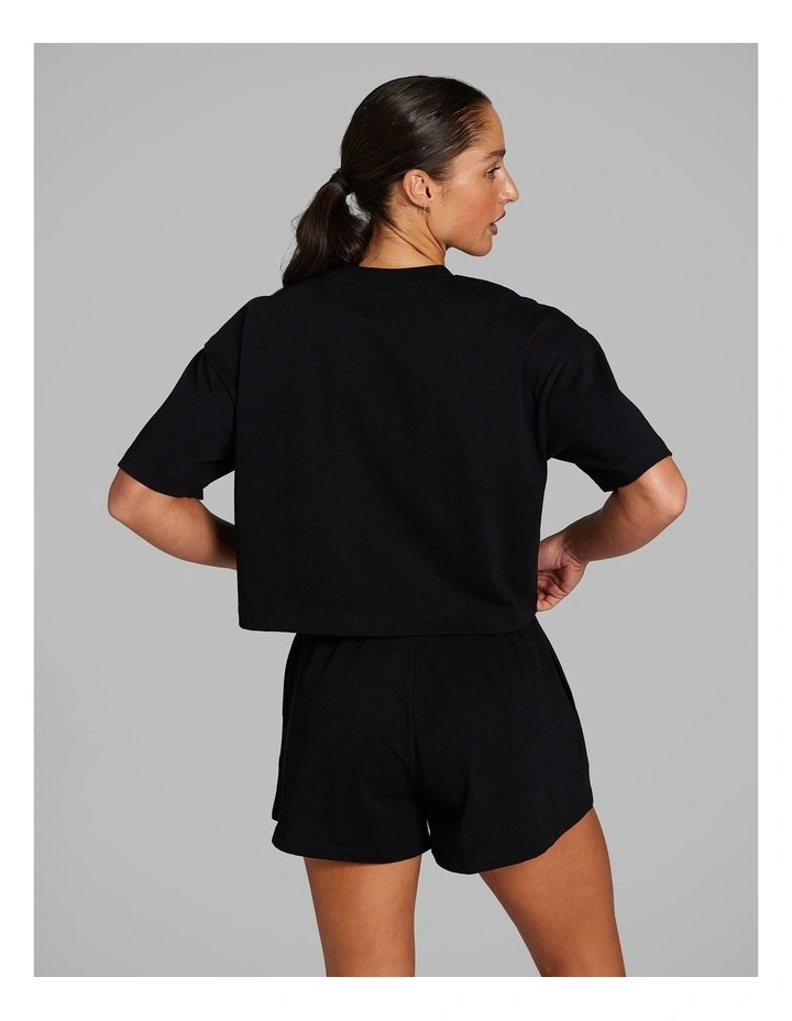 Oversize Hip Length Tee in Black image 2